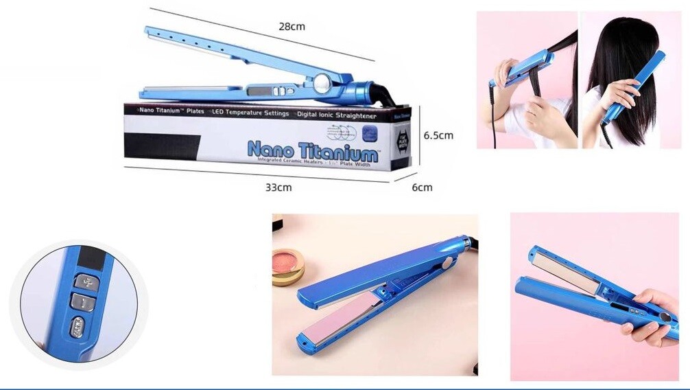 Piastra Per Capelli Lisciare Lisci Nano Titanium Ultra Sottile cir