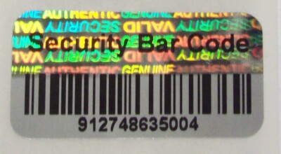 100 - 1000 SBC Security Barcode Tamper Proof Product Protection Hologram Sticker