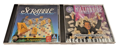 Lot of 2 CD-ROM Computer game Scrabble and Who wants to be a Millionaire