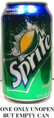 Vintage Sprite USA 2010 Lemon Lime Citrus UNOPEN EMPTY 12oz American Coca-Cola