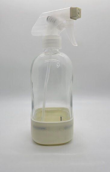 Grove Co 16oz Glass Spray Bottle Brilliant White Silicone Sleeve w/Spray Nozzle