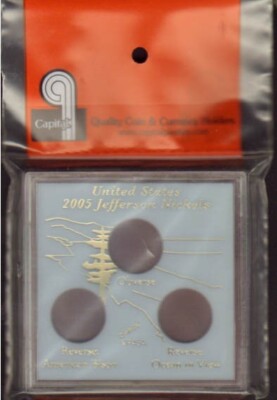 Capital Holder For 2005 Westward Journey Nickels White 3 Coin Display Snaplock