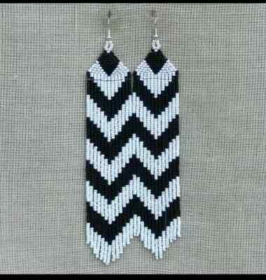 Parrot Tribal Earrings Native  Boho American Seed Beads Handmade Earring