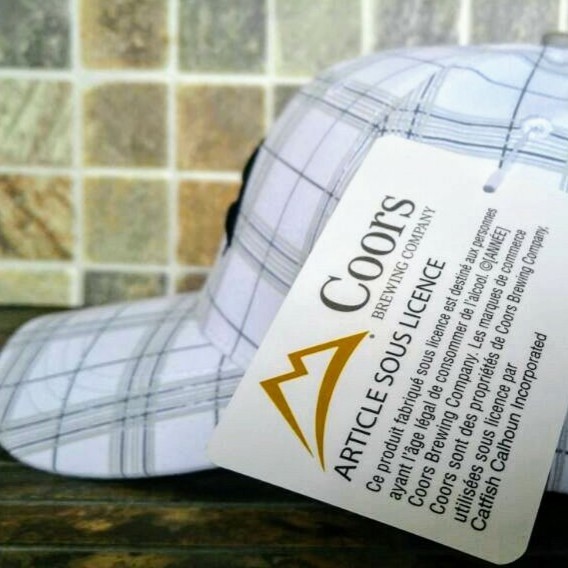 Coors Light Superb White Cap, Hat, Plaid. One Size. (Last One available)