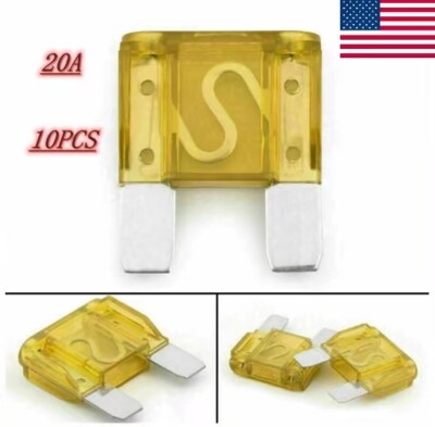 10PCS 20 Amp Large Blade Style Audio Maximum Fuses Maxi Fuse For Car Boat Auto