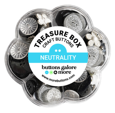 Buttons Galore Treasure Box Designer Buttons for Craft & Sewing NEUTRALITY