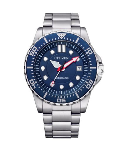 Pre-owned Citizen Men's Stainless Steel Blue Dial  Analog Silver Tone Watch Int-nj0121-89l