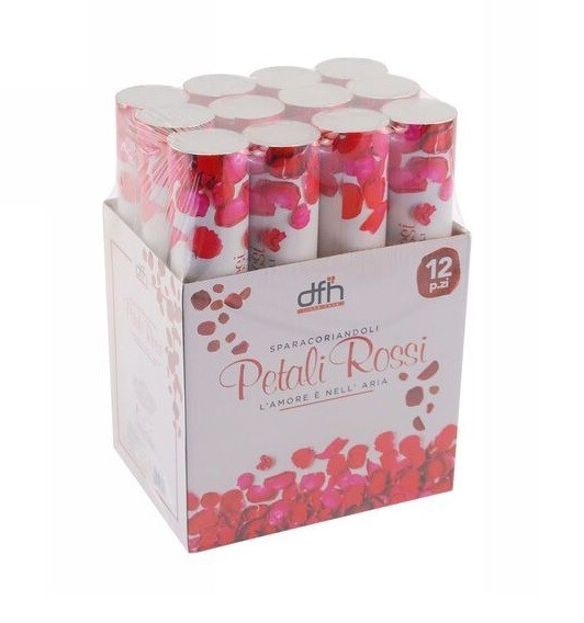 Set 12 Tubo Spara Coriandoli Petali Rossi Cannone Feste Compleanni Party dfh