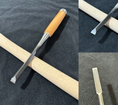 Japanese chisel Dovetail Shinogi nomi 鎬鑿 Takashiba 9mm White Steel#2 高芝郁夫