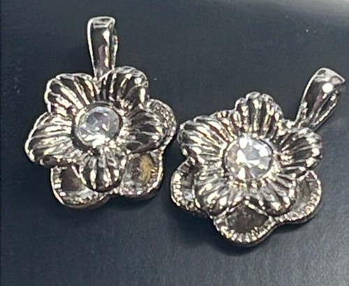 Lot of 2- Sophia Fiori Silver Tone 1/2” Forget Me Not Flower