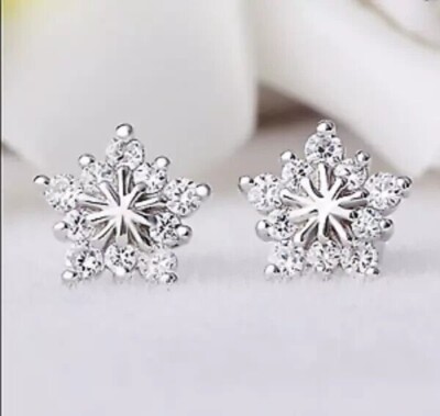 1.5Ct Round Lab-Created Diamond Wedding Gift Stud Earring 14K White Gold Finish.
