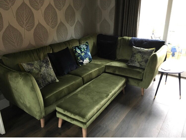 Gorgeous Furniture Village Green Velvet Corner Sofa ...
