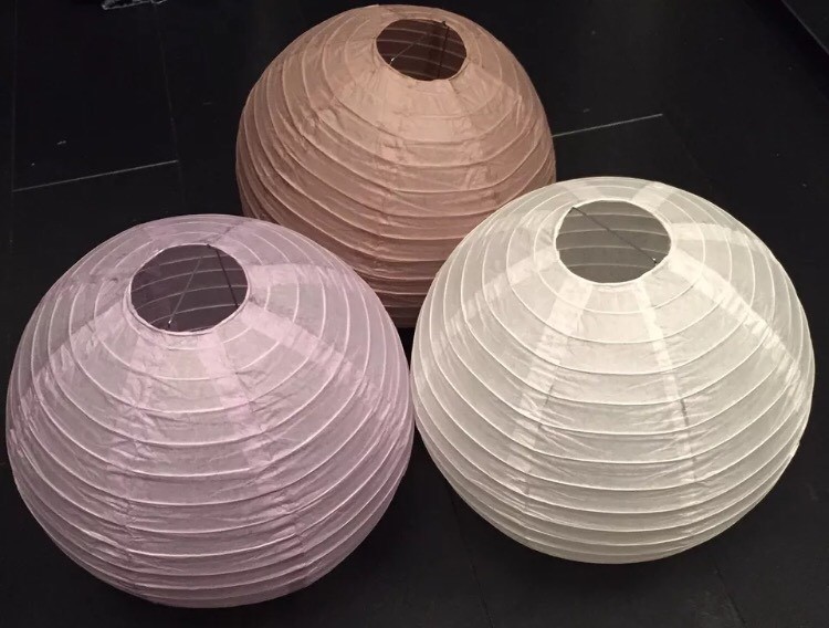 PAPER LANTERNS BAMBOO STYLE 40 IN TOTAL BRAND NEW 3 COLOURS SIZE 10