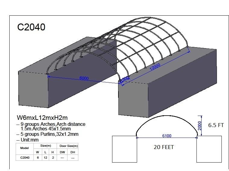 20X40 SEA CONTAINER SHELTER STORAGE SHELTER STORAGE BUILDING