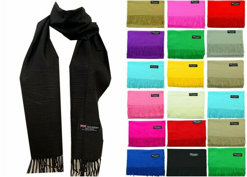 Womens Men 100% Cashmere Winter Warm Soft Scarf Scotland Made Scarves Wrap Wool