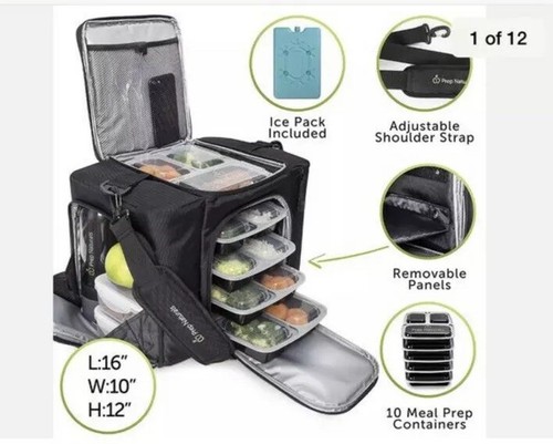 Meal Prep Bag Meal Prep Containers 3 Compartment (10 x 32oz) Meal Prep Lunch ...