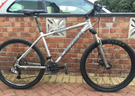 Carrera Vulcan mountain bike. 18” frame. 26” disk brake wheels. Works