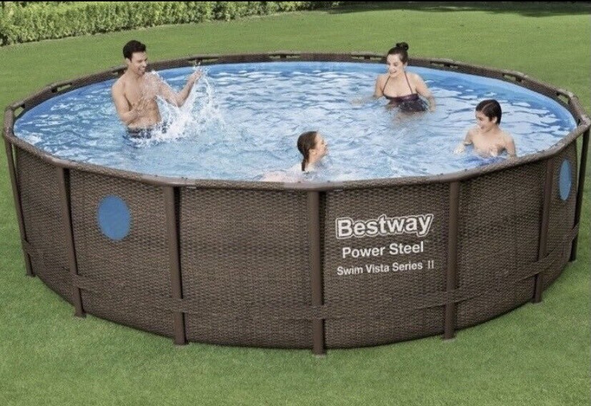Bestway 16ft x 48in Power Steel Swim Vista Series Swimming Pool Set
