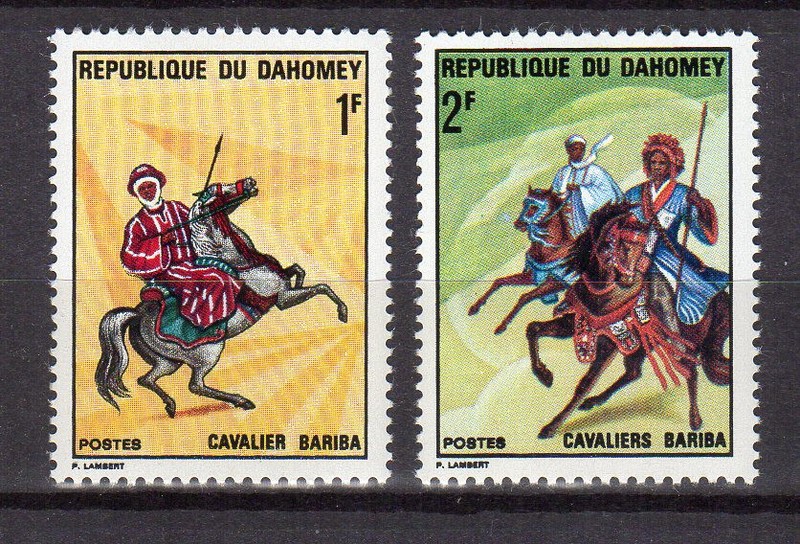 Dahomey 1970 Cavaliers Bariba Y&T 297 & 298 2 Timbres Mnh /Te4265c