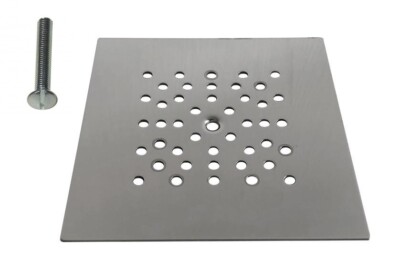 PIATTELLO GRIGLIATO INOX PESANTE QUADRO 15x15 cm CROMATO PLATORELLO PER POZZETTO