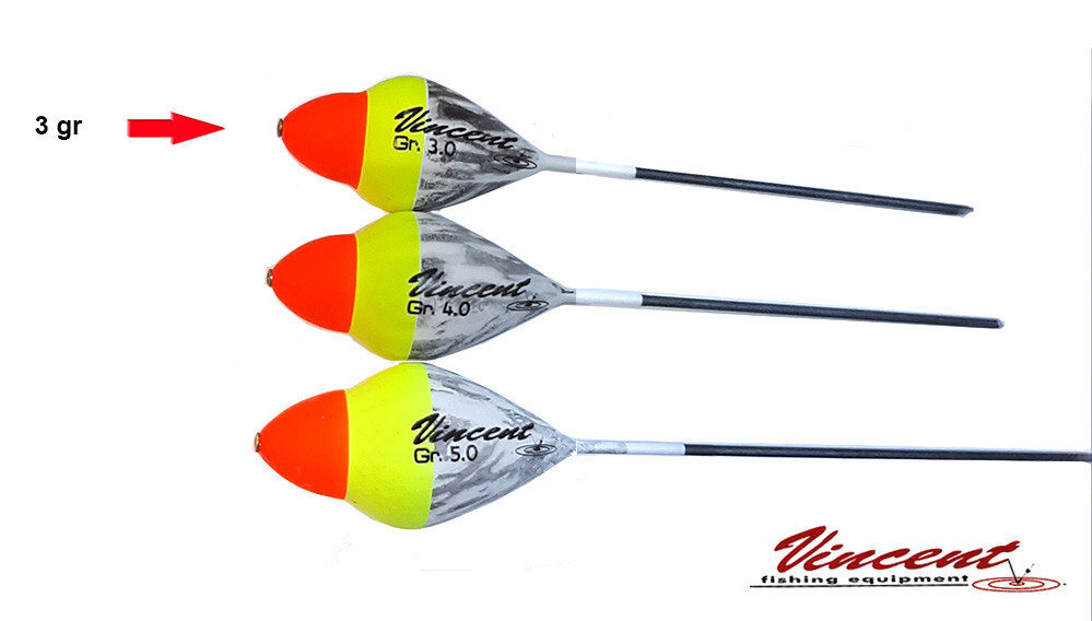 3 GALLEGGIANTI VINCENT 3 GR MOD. ALIEN FIBRENO PASSANTE  X TROTA TORRENTE FIUME