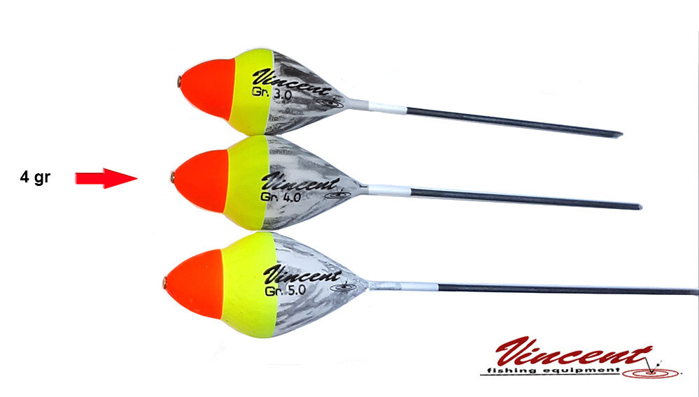 3 GALLEGGIANTI VINCENT 4 GR MOD. ALIEN FIBRENO PASSANTE  X TROTA TORRENTE FIUME