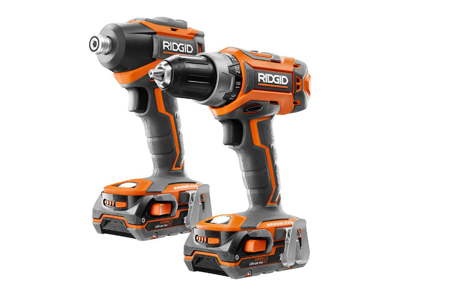 New Drill/Driver and Impact Driver Power Tool Combo Kit Set, RIDGID Tools