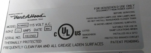 VENT A HOOD K250 HSS2 36