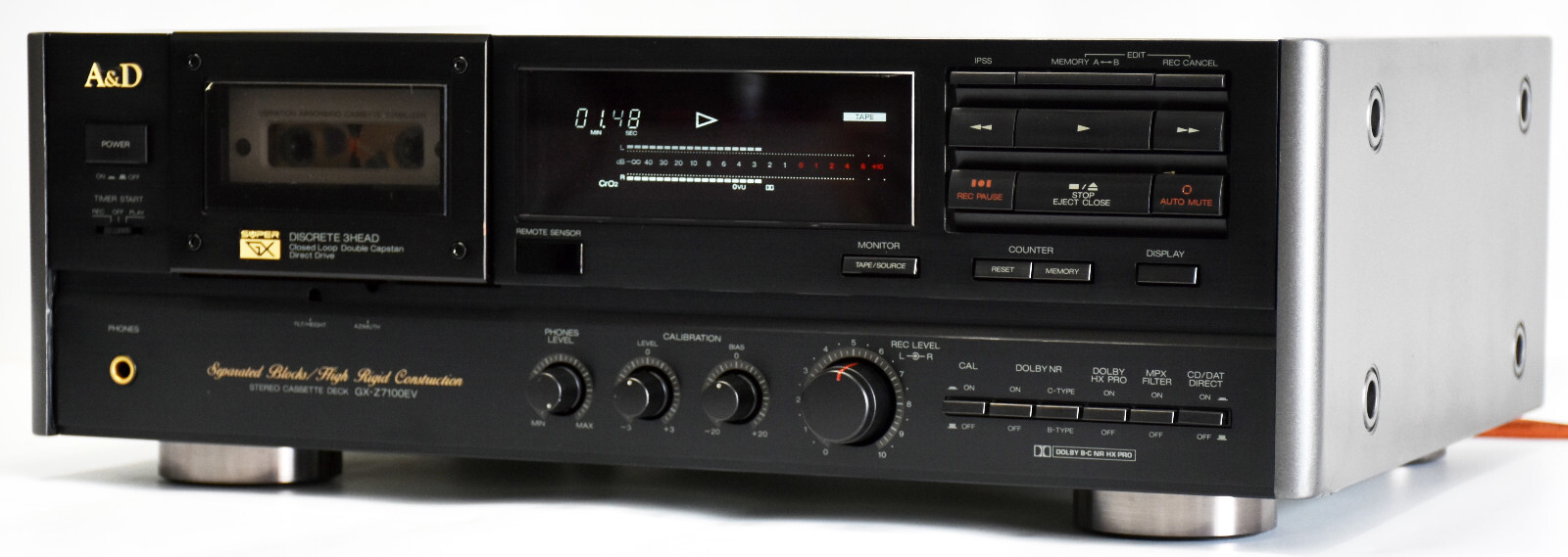 A&amp;D GX-Z7100EV 3ヘッド カセットデッキ 中古】 A&D カセットデッキ GX-Z7100EV 【送料無料】 - 中古