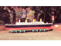 VERY LARGE 1/48 18 FEET LONG TITANIC DISPLAY MODEL SHIP , FULLY DETAILED
