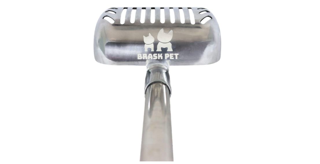 Metal Cat Litter Scoop Large Sifter Long Handle 2 In 1 Box Scooper Soft Grip TPE