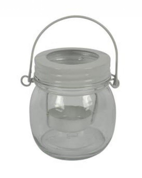 Barattolo Porta Candela Portacandela Lumino Tealight In Vetro Decorazione dfh