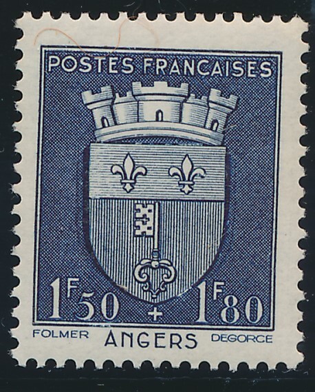 Timbre France 558** Angers Armoiries  Neuf Sans CharniÃ¨Re 1942