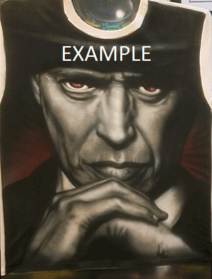 Pre-owned And Airbrush Black  White Portrait On T Shirt, Jacket, Hoodie, Etc. Any Size