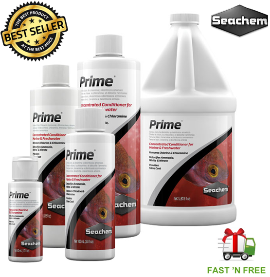 Seachem Prime Aquarium Fish Tank Toxics Remover Water Conditioner 50ml to 4L!!!