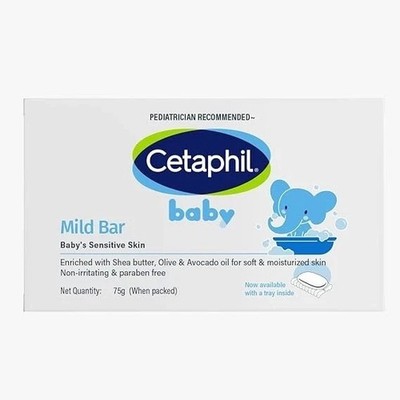 Cetaphil Mild Bar 75gm, Soap for Bath, White, Medium