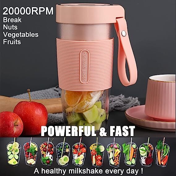 Mini Portable USB Rechargeable Juicer Cup Electric Mixer Ble