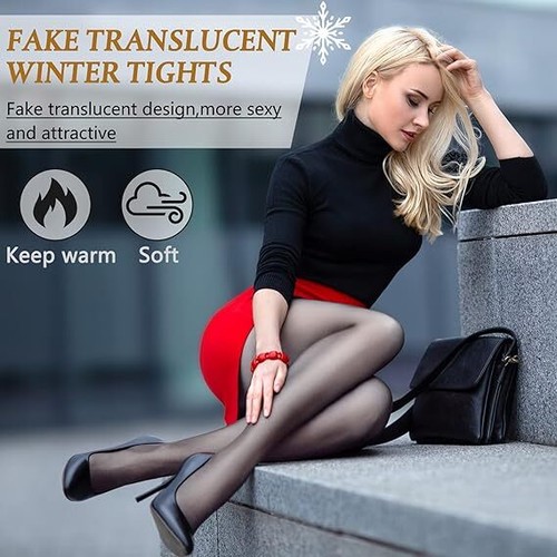 Flawless Legs Fake Translucent Keep Warm Pantyhose Tights Stockings for Women US