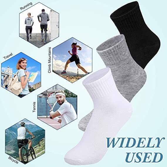 Lot 12 Pairs Mens Womens Ankle/Quarter Crew Socks Sport Casual Cotton Socks US