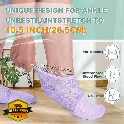 Bulinlulu Diabetic Socks 6 Pairs Bamboo Viscose Ankle Low Cut