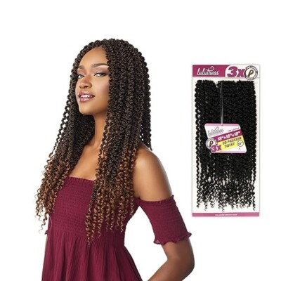 Pre-Looped Crochet Braid LULUTRESS 3X 3D PASSION TWIST 18'' color sm1b/30