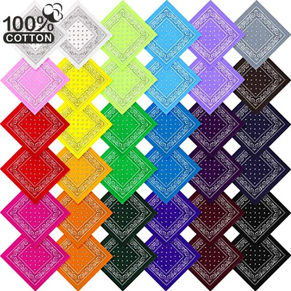Lot of 12 Wholesale 100% Cotton Paisley Print Bandana Head Wrap Scarf Face Mask