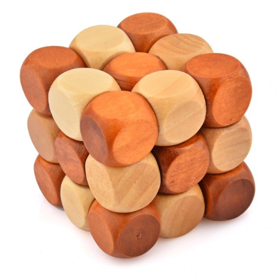 Gioco Puzzle Legno Cubo Rompicapo Antistress Giocattolo Educativo Bambini dfh
