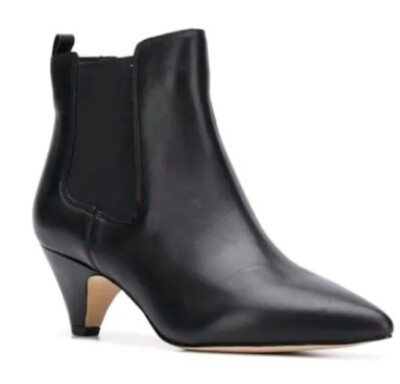 Sam Edelman Women's Pointed Toe Kone Heel Booties Back Leather 6.5 7.5 New 