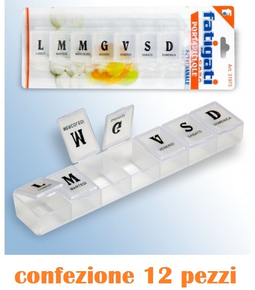Set 12 Pezzi Porta Pillole Portapillole Settimanale 7 Scomparti Giornalieri moc