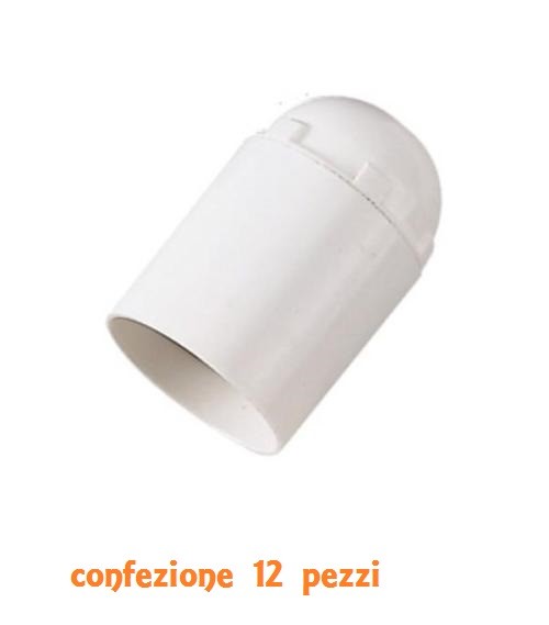 Set 12 Pezzi Portalampada Porta Lampadina E27 Bianca max 60W linq
