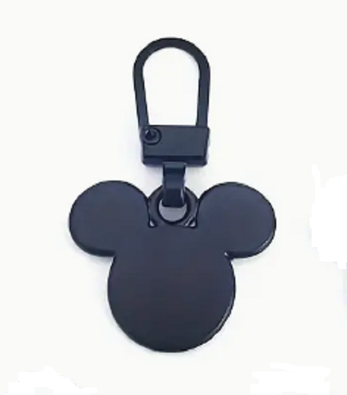 Disney Mickey Mouse Detachable Black Charm Zipper Pull & Key