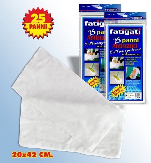 Set 25 Pezzi Panno Antistatico Cattura Polvere 20x42cm Lucida Pulisce Casa dfh