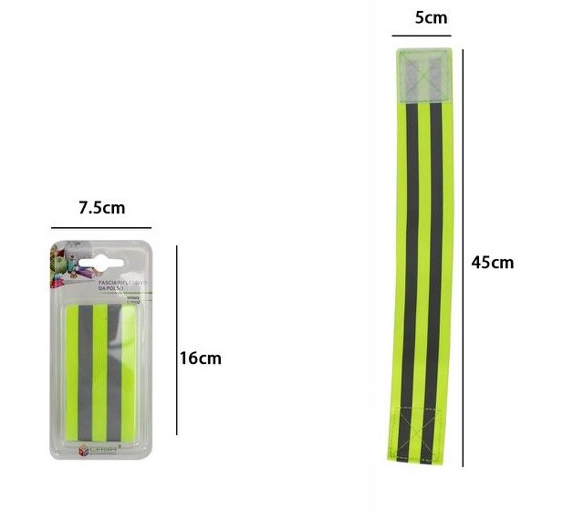 Fascia Da Polso Bracciale Catarifrangente Sicurezza Strada 45cm dfh