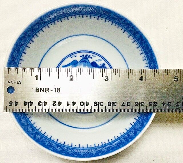 Chinese Blue Canton Porcelain Hand Painted 10-pc. 4 1/2" Rice Bowl Set